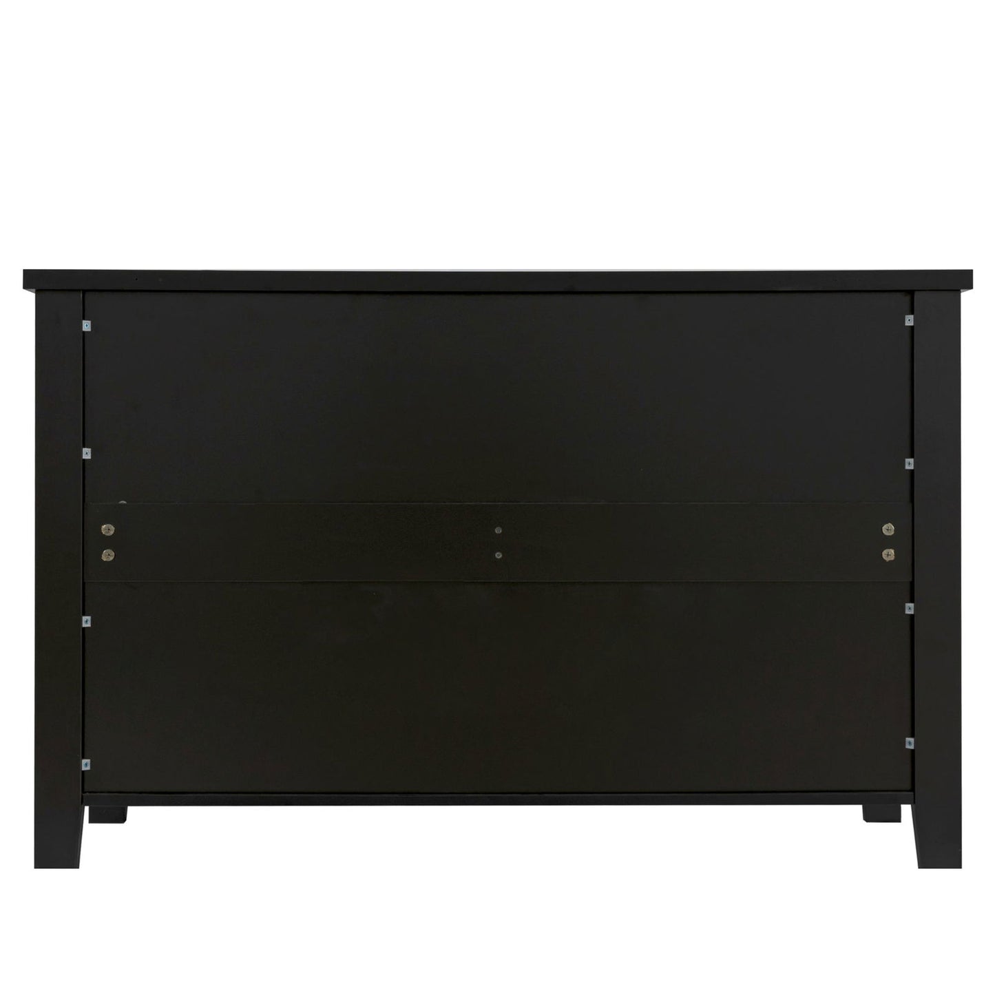 Contemporary Wooden 6 Drawer Wide Cabinet, Antique Black