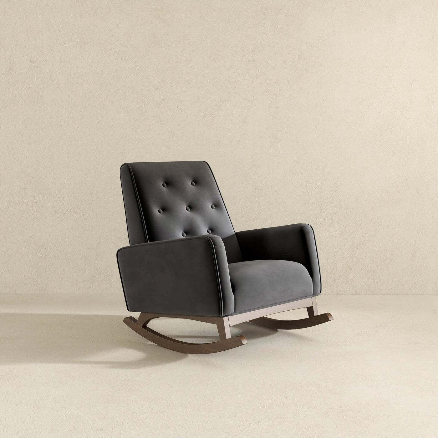 Devon Velvet Rocking Chair | Dark Grey