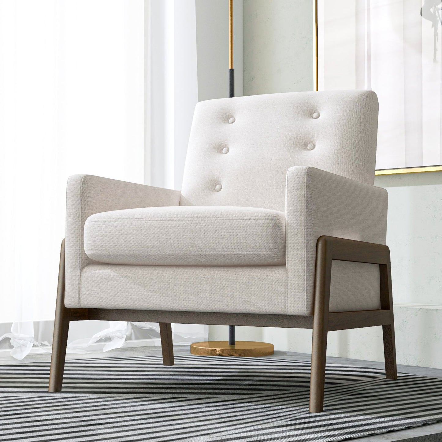 Garret Fabric Lounge Chair | Beige