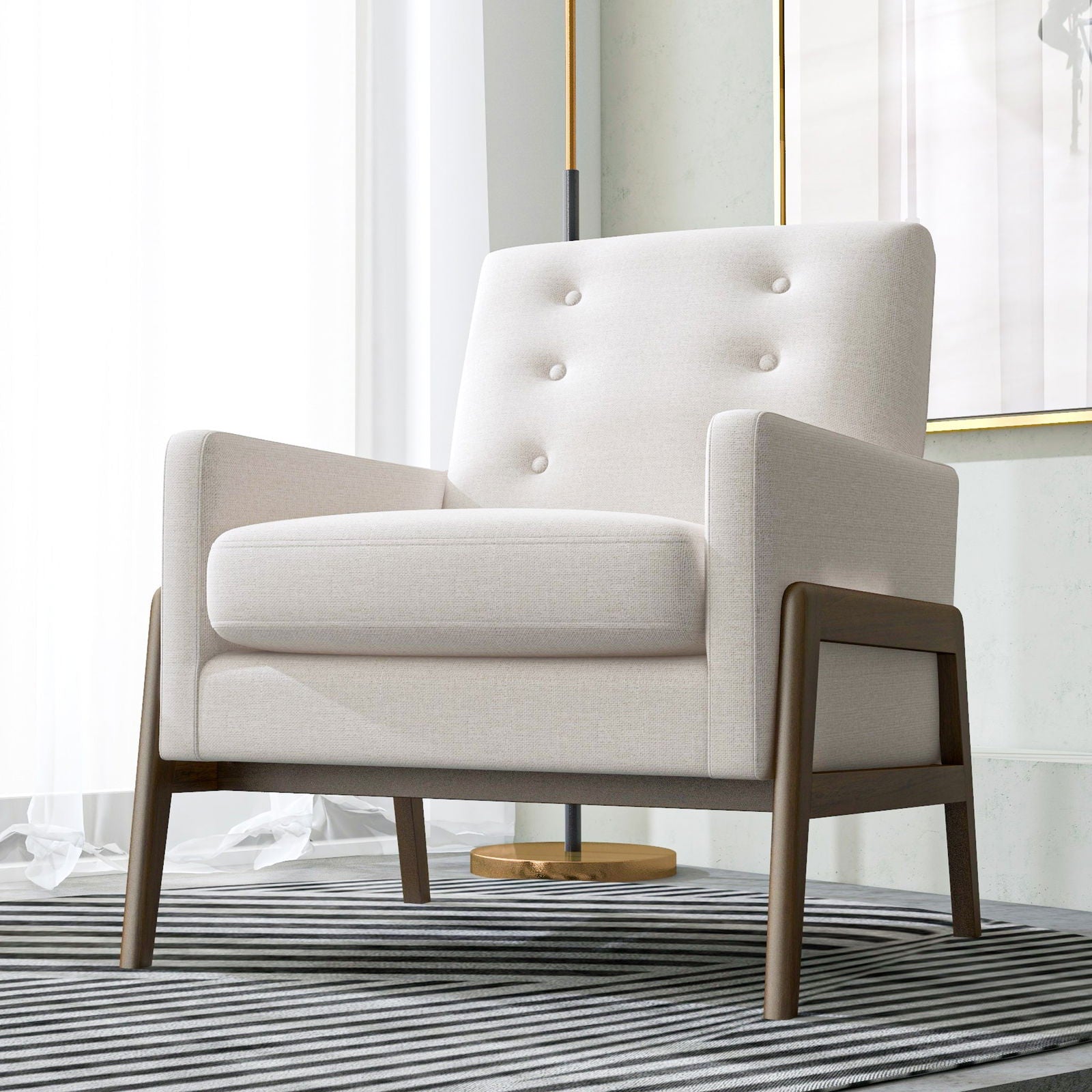 Garret Fabric Lounge Chair | Beige