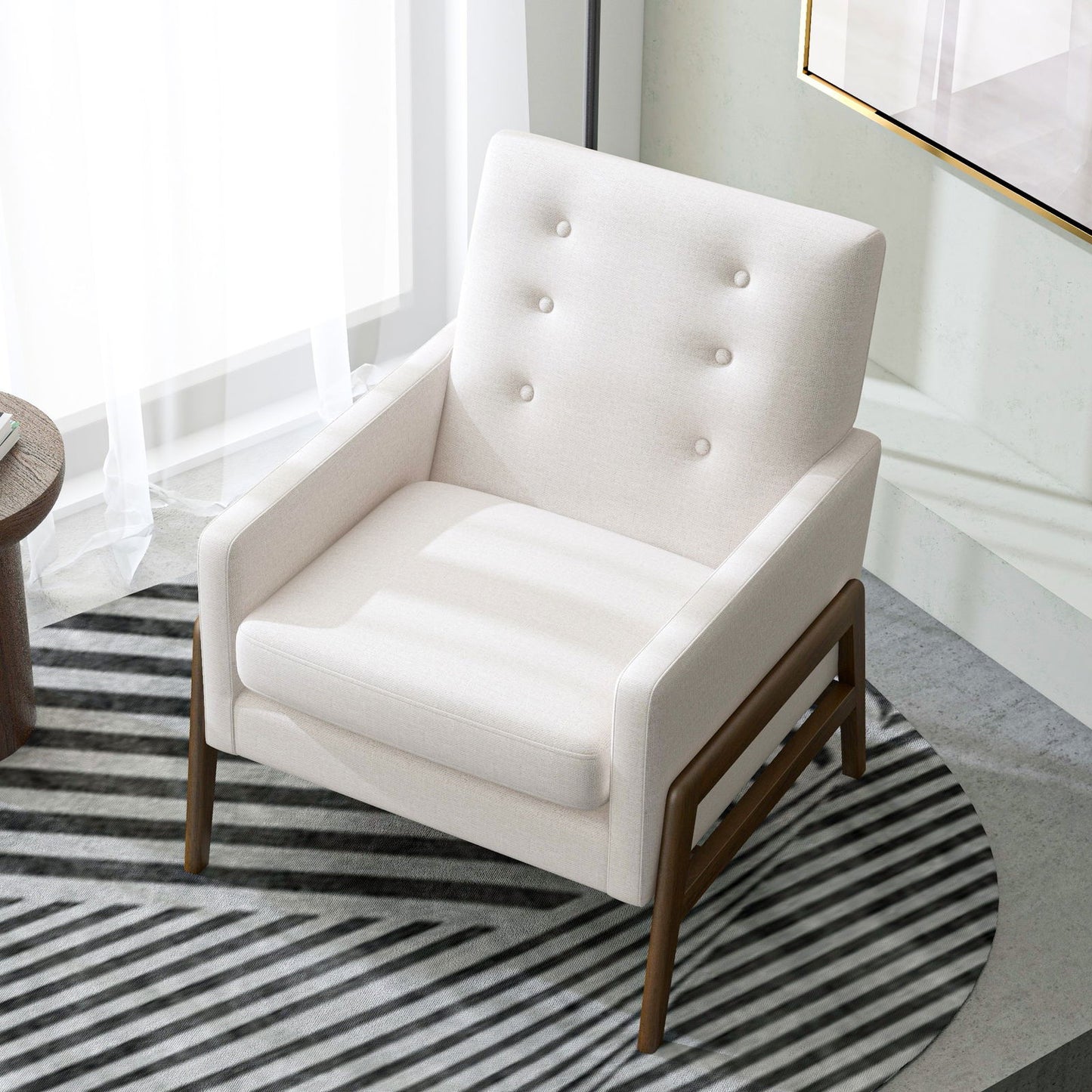 Garret Fabric Lounge Chair | Beige