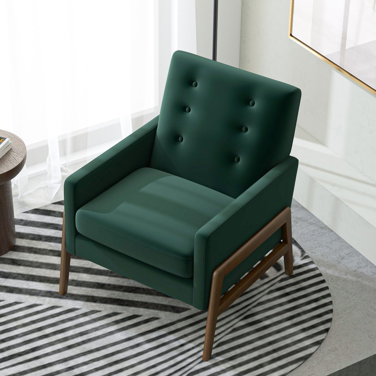Garret Velvet Lounge Chair | Green