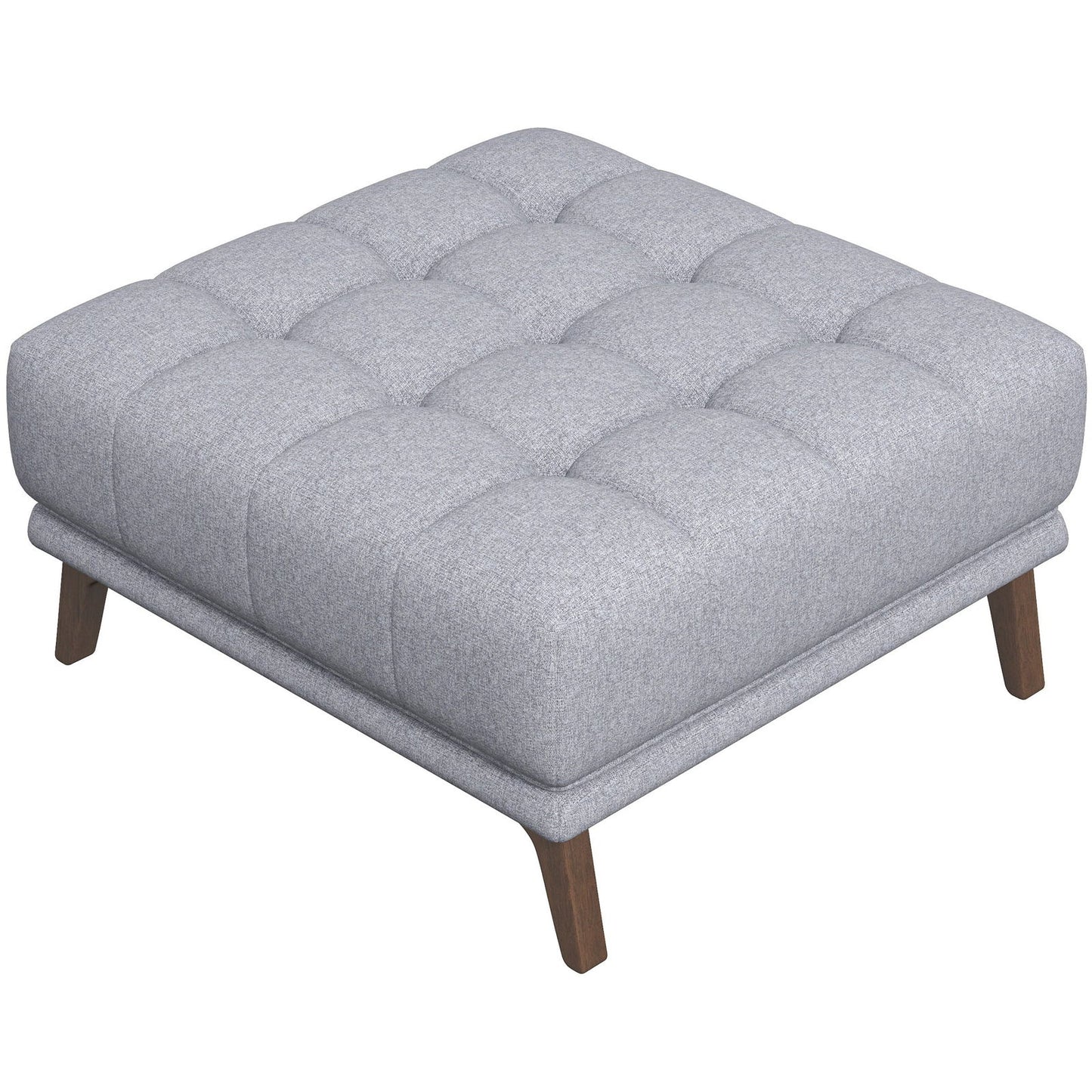 Kaleb Square Upholstered Ottoman | Light Grey