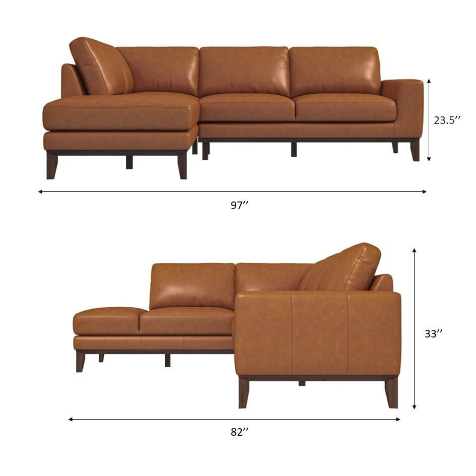 Lawrence Leather Sectional Sofa | Tan