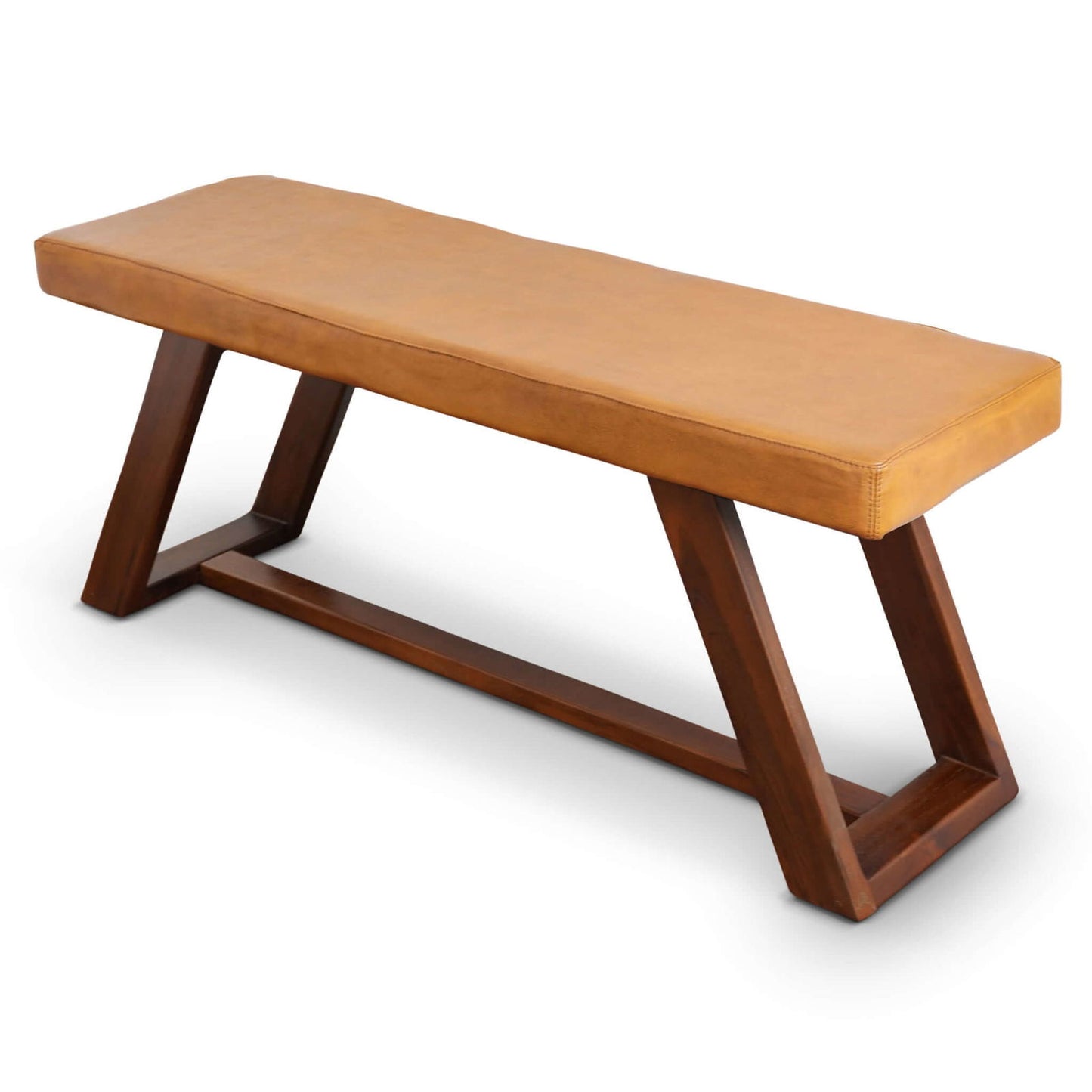 Marcus Leather Bench | Tan