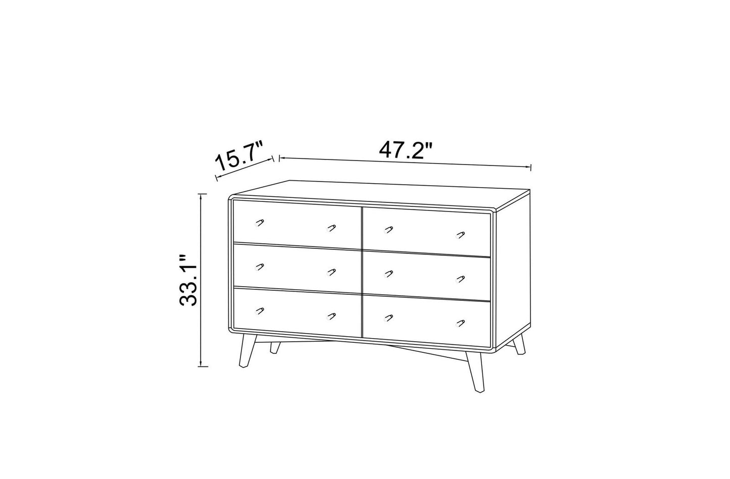 Norman 6 Drawer Dresser | Walnut