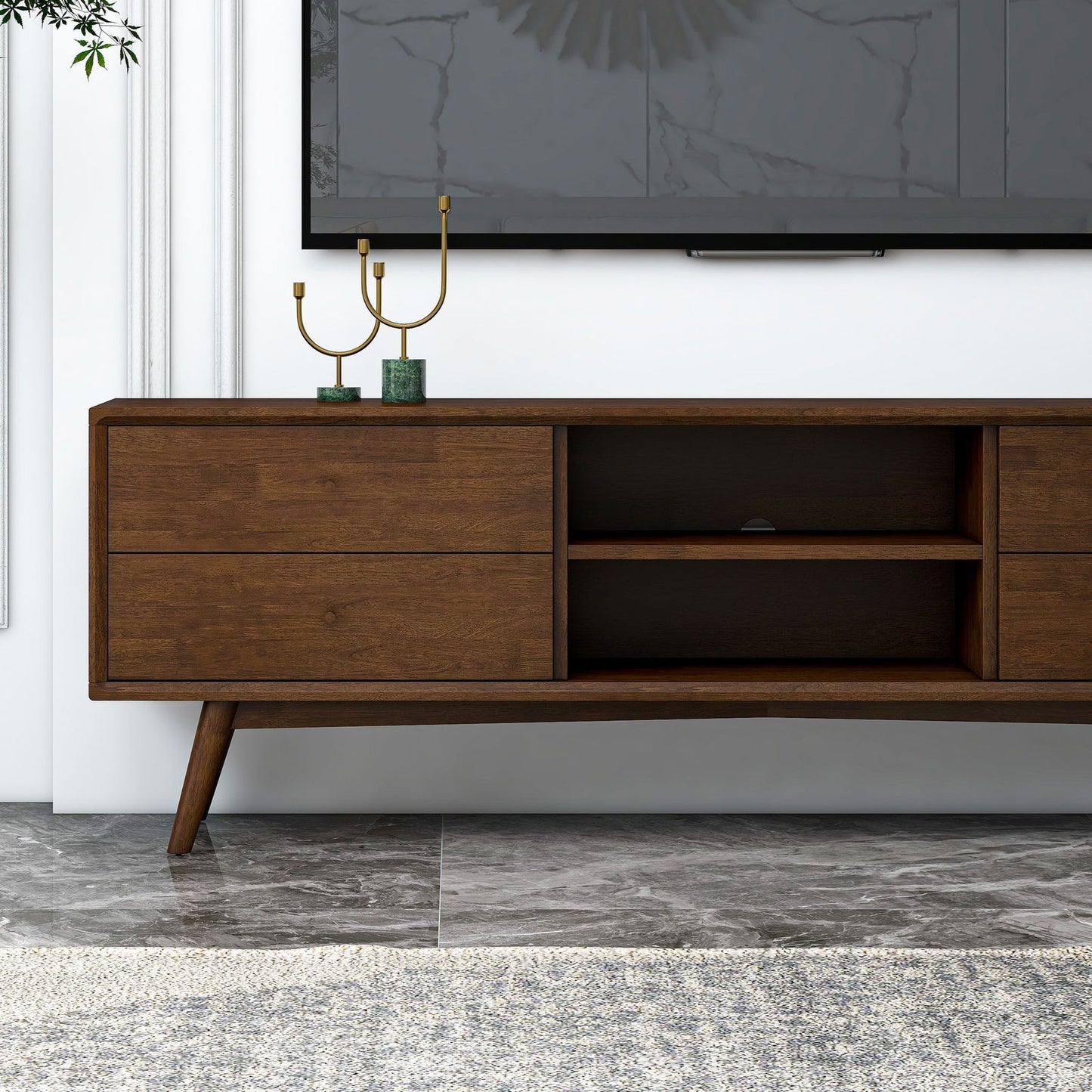 Norman Low Profile 71" TV Stand - Walnut