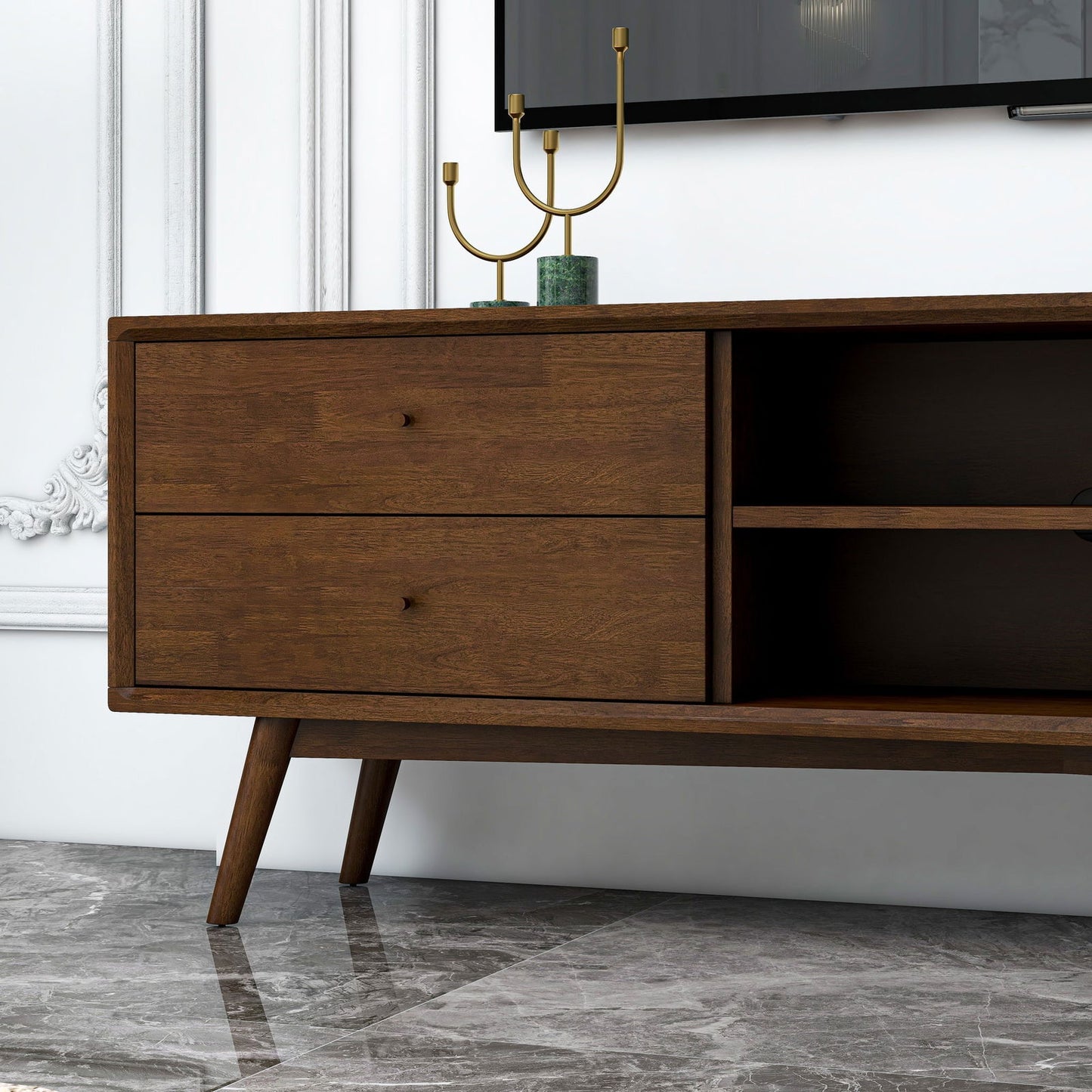 Norman Low Profile 71" TV Stand - Walnut
