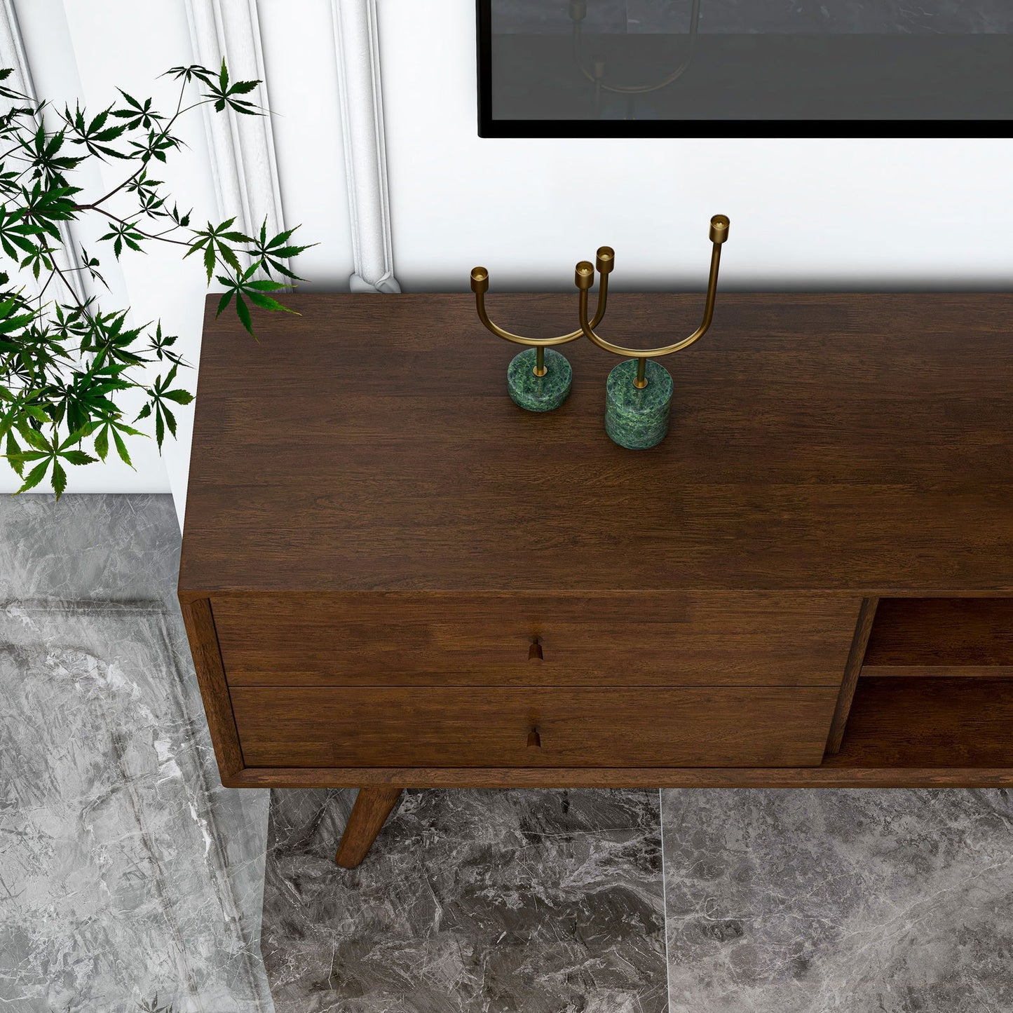 Norman Low Profile 71" TV Stand - Walnut