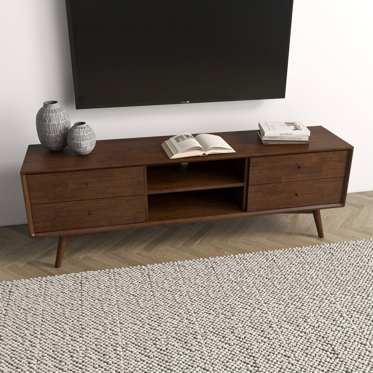Norman Low Profile 71" TV Stand - Walnut