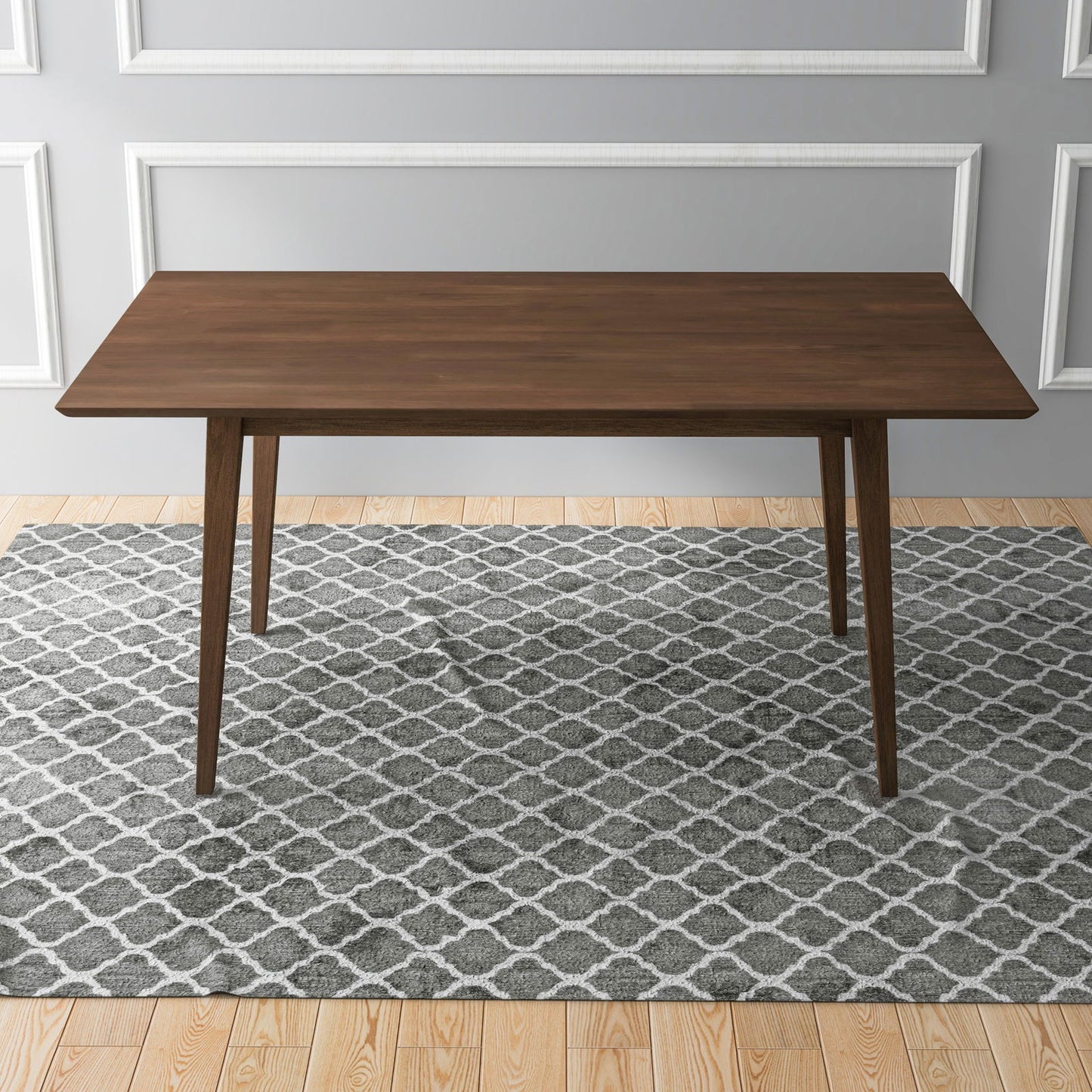 Rectangular 63" Wooden Dining Table | Walnut