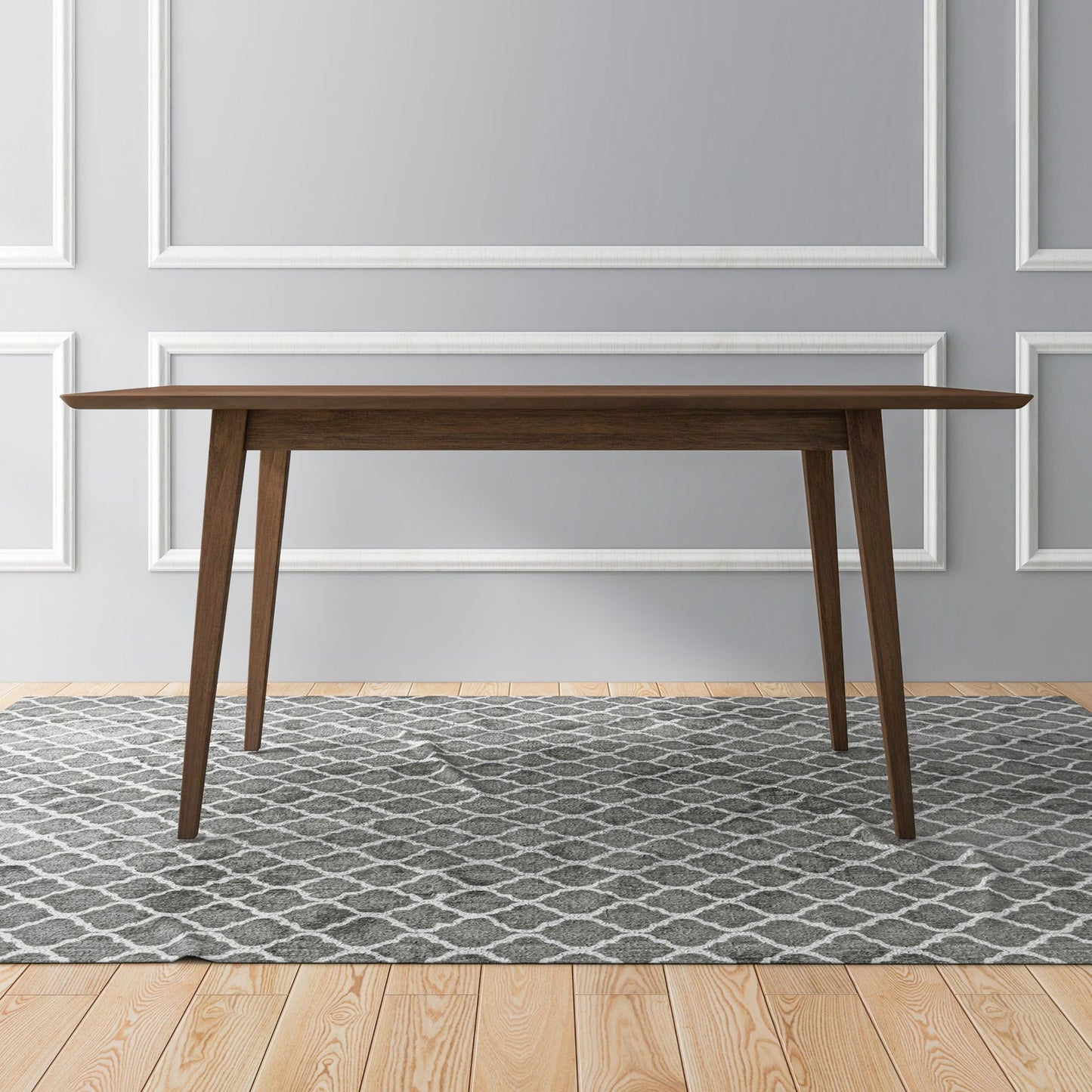 Rectangular 63" Wooden Dining Table | Walnut