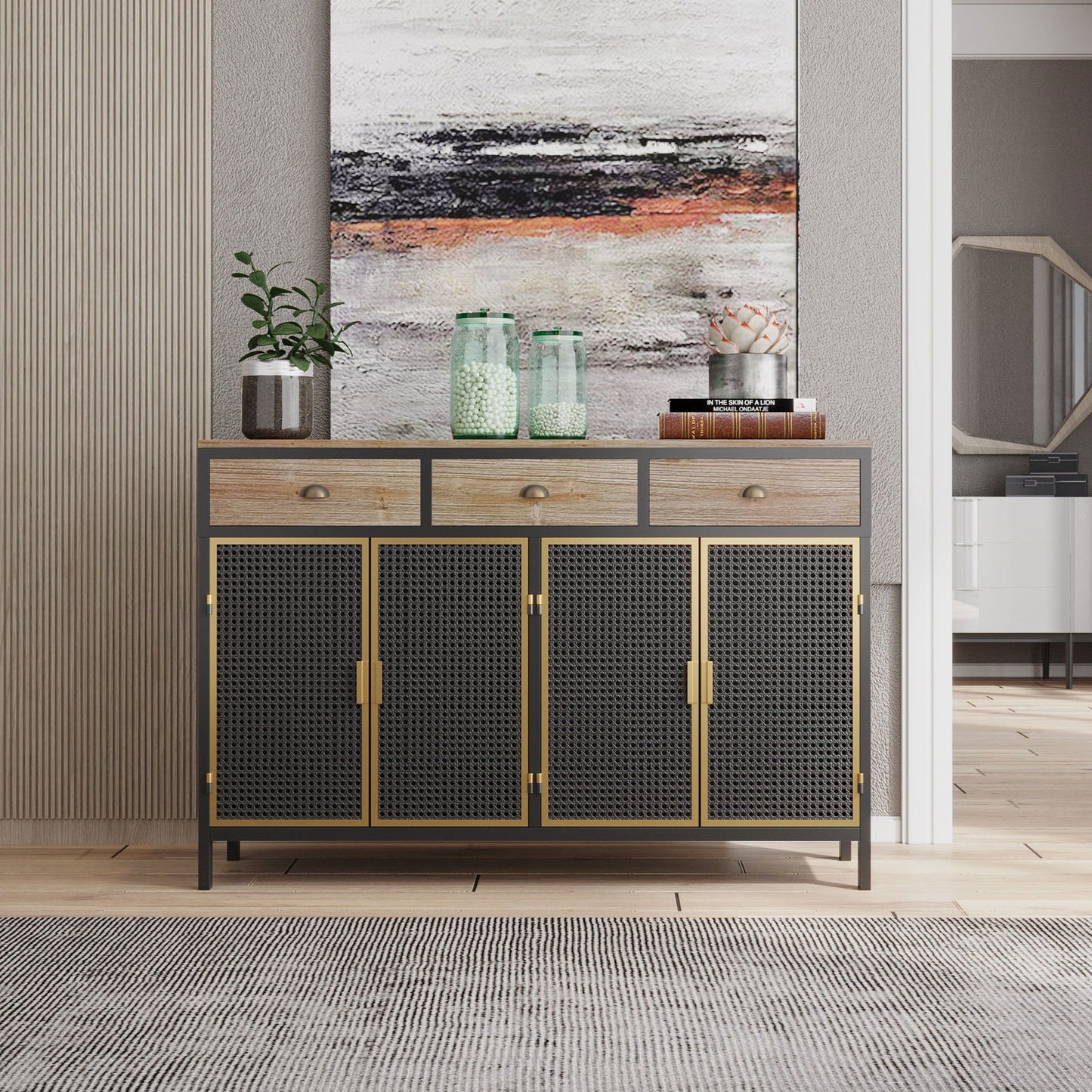 Rustic Modern Sideboard | Dark Grey