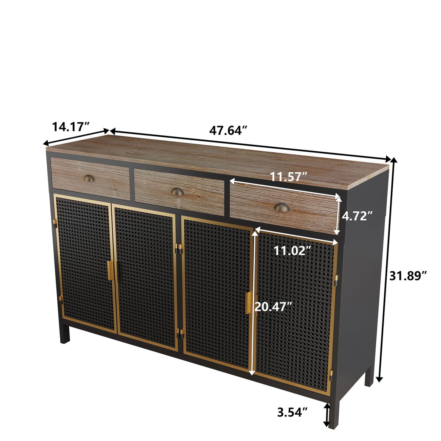 Rustic Modern Sideboard | Dark Grey