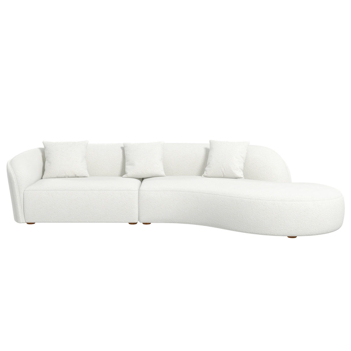 Selena 133" Curved Boucle Sectional Sofa | Ivory