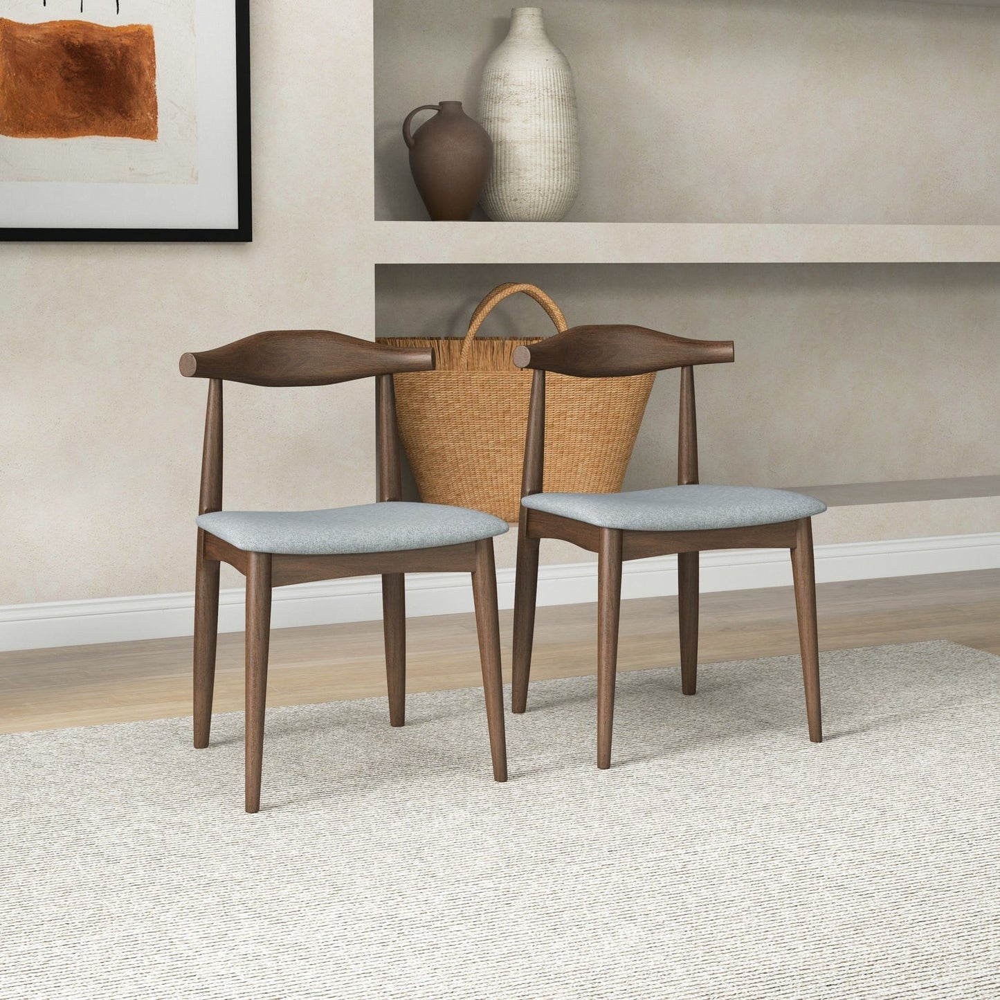 Turin Dining Chairs (Set of 2) | Grey Fabric