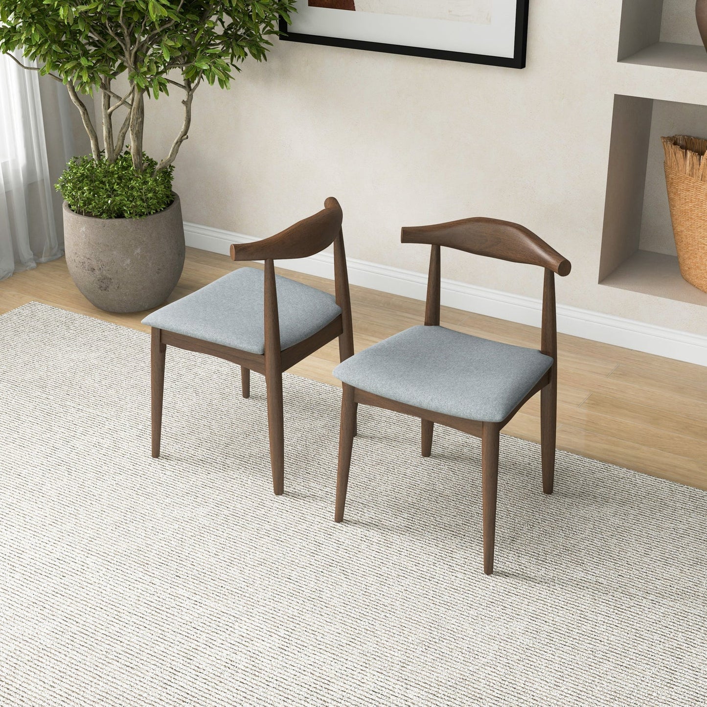 Turin Dining Chairs (Set of 2) | Grey Fabric