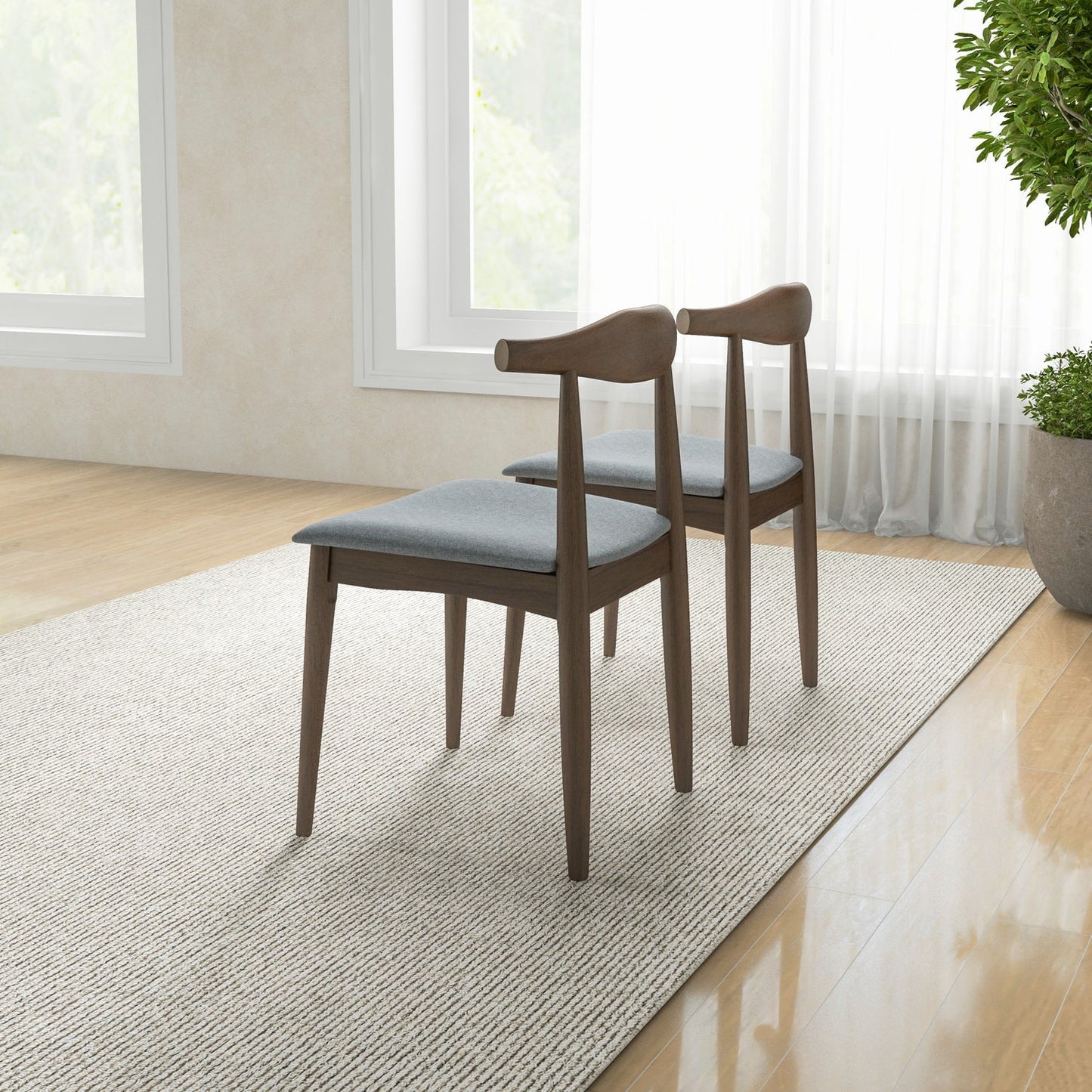 Turin Dining Chairs (Set of 2) | Grey Fabric