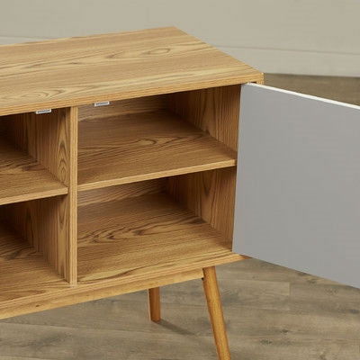 Two Tone Storage Table Cabinet, White Oak