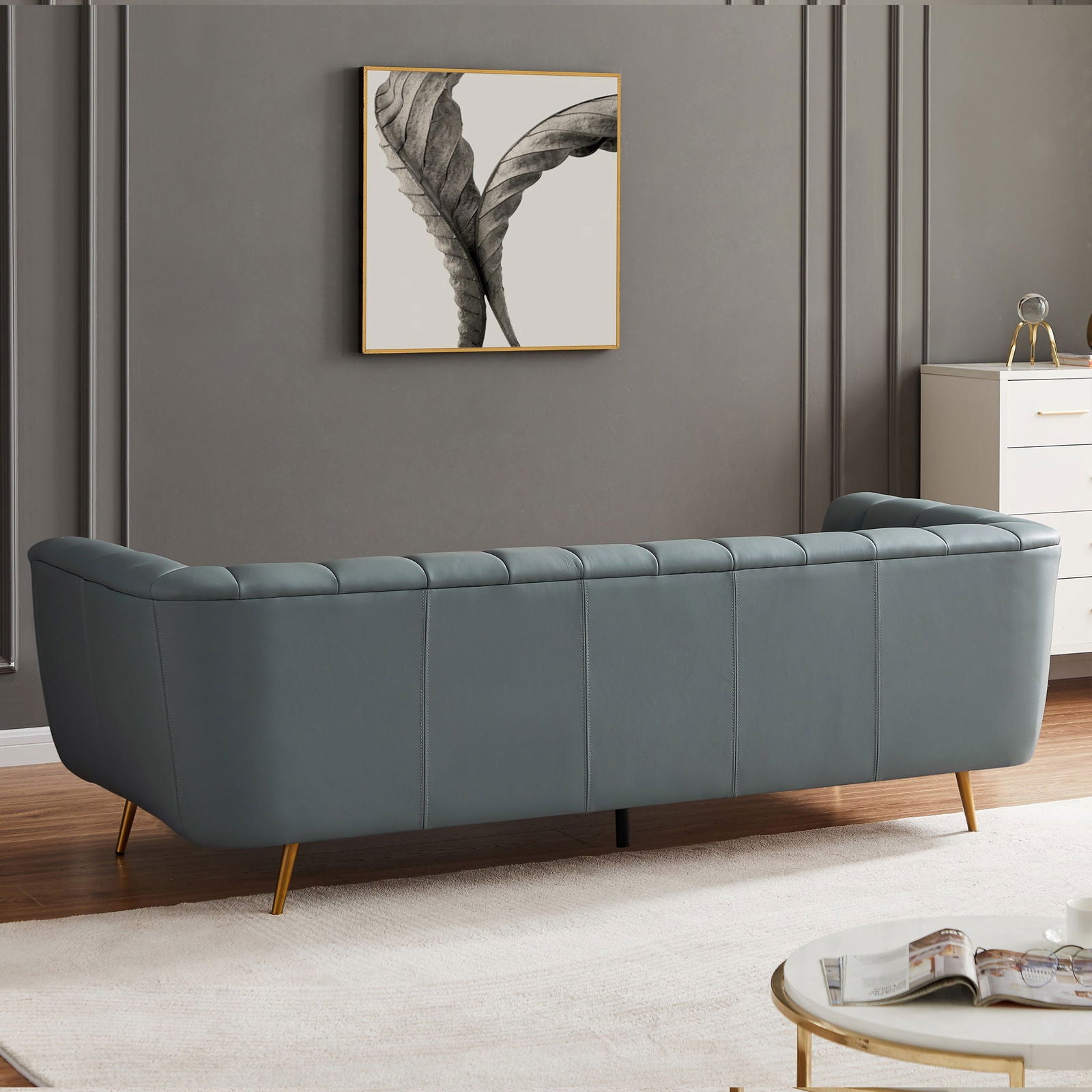 Vincent Leather Sofa | Blue