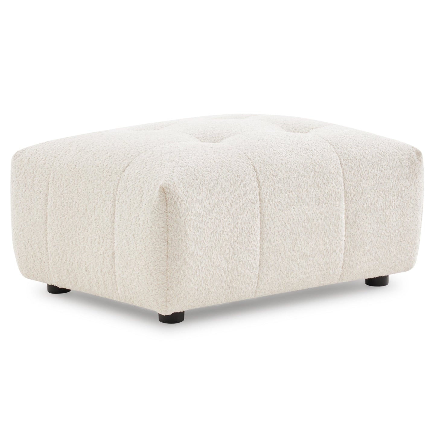 Kingston Tufted Boucle Ivory Ottoman