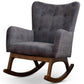 Adina Velvet Fabric Rocking Chair | Grey