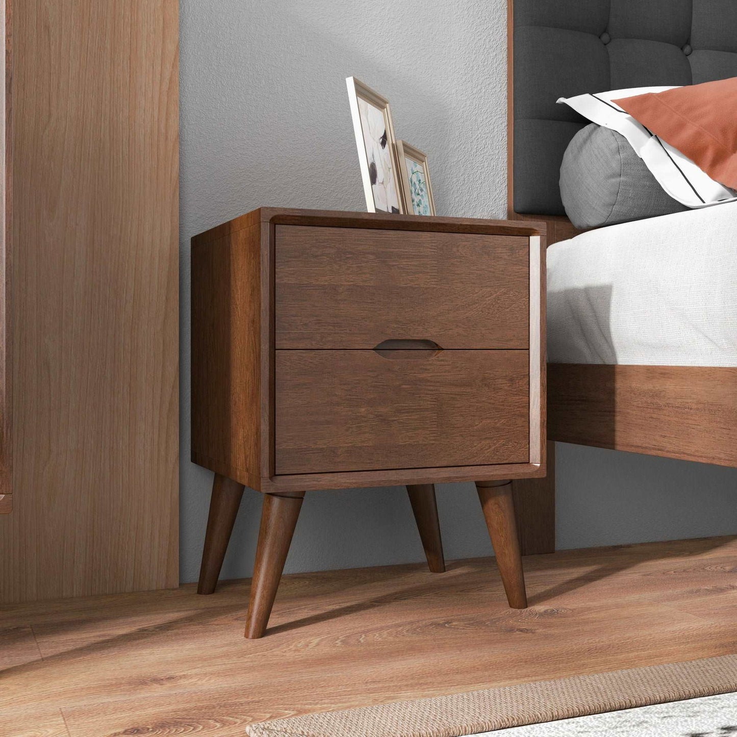 Alexandria Night Stand with 2 Drawers | Brown