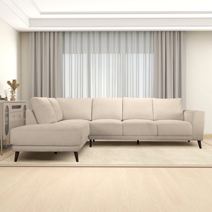 Garwood Sectional Fabric Sofa Cream - Left Facing
