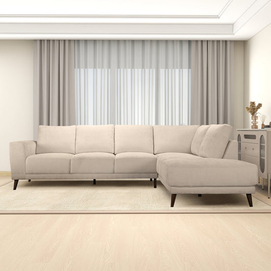 Garwood Sectional Fabric Sofa Cream - Right Facing