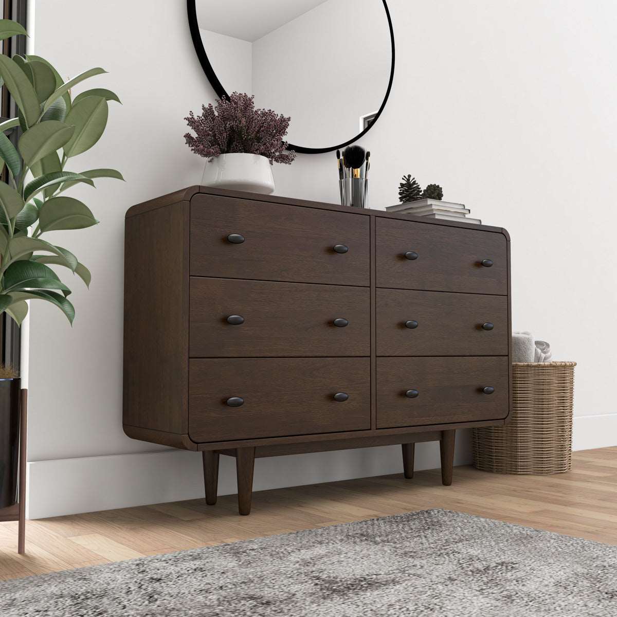 Angela 6 Drawer Dresser | Walnut
