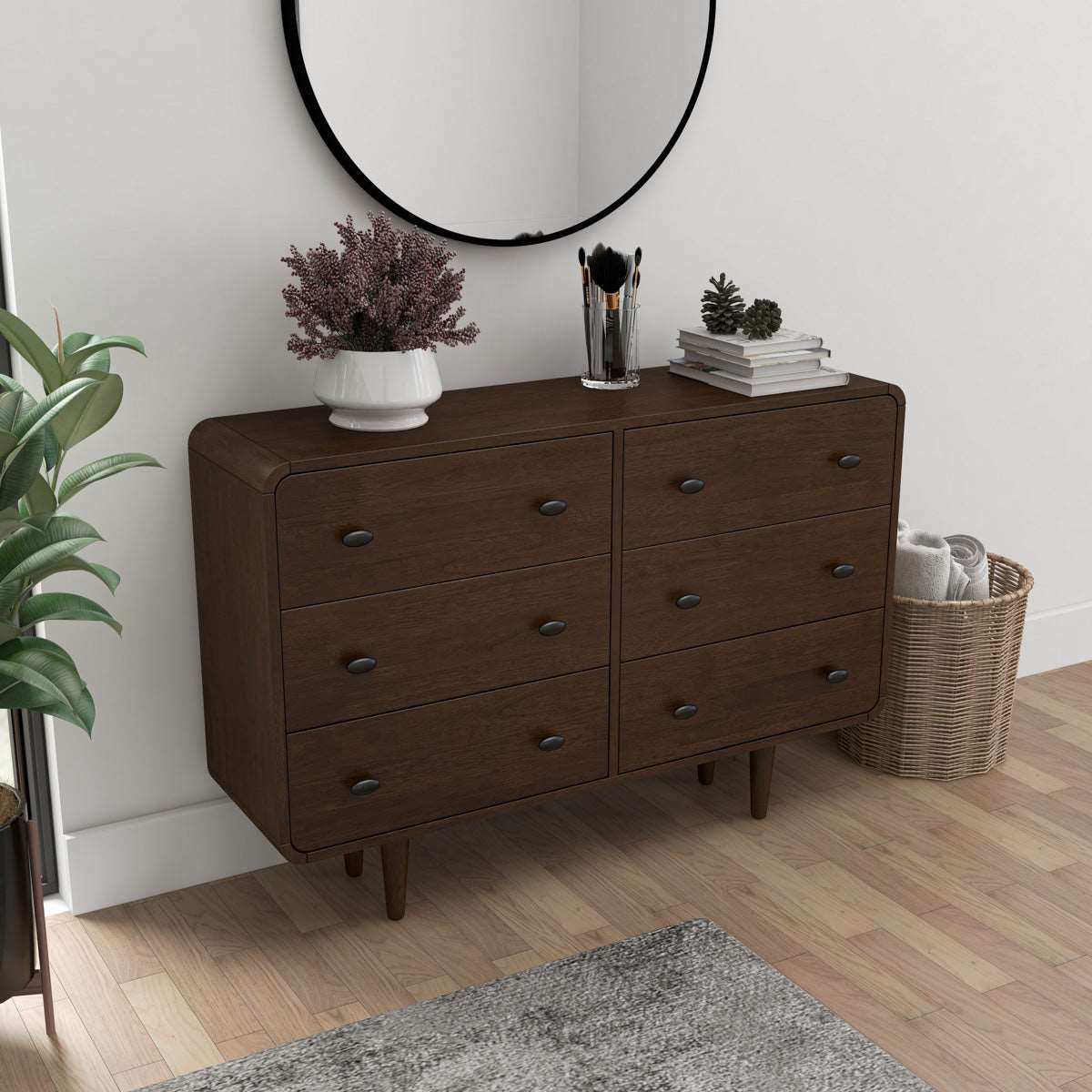 Angela 6 Drawer Dresser | Walnut