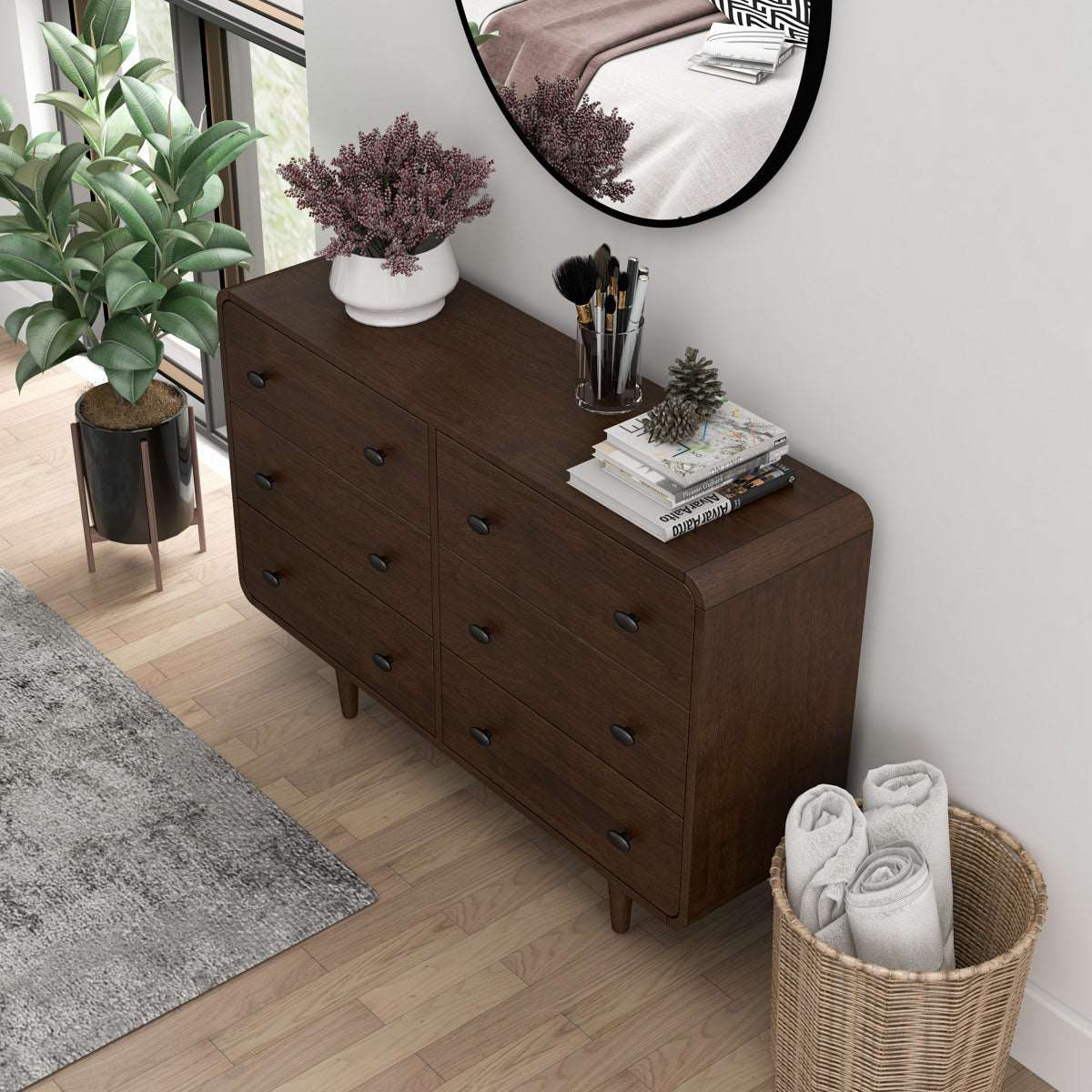 Angela 6 Drawer Dresser | Walnut
