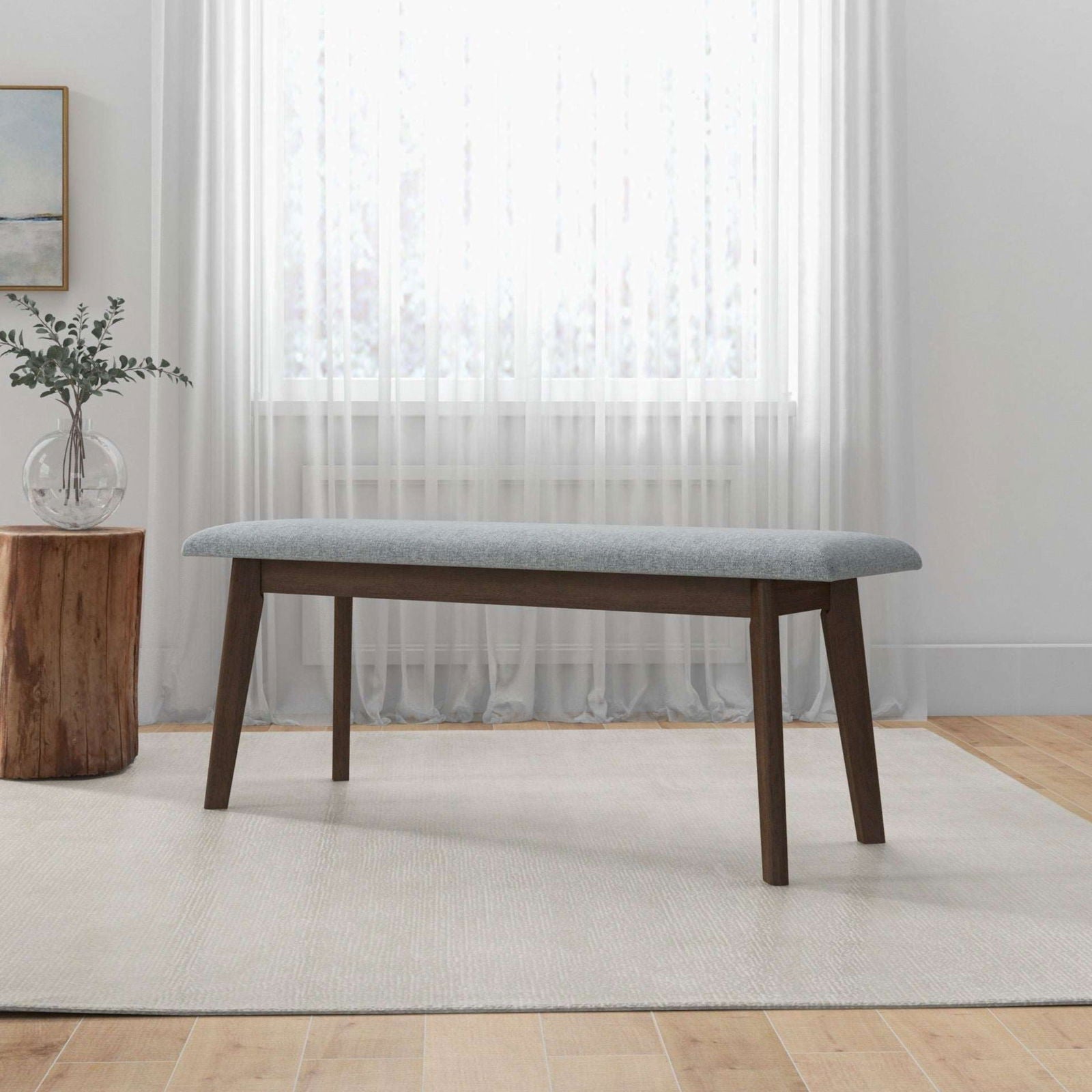 Ariel Small Dining Bench | Light Grey