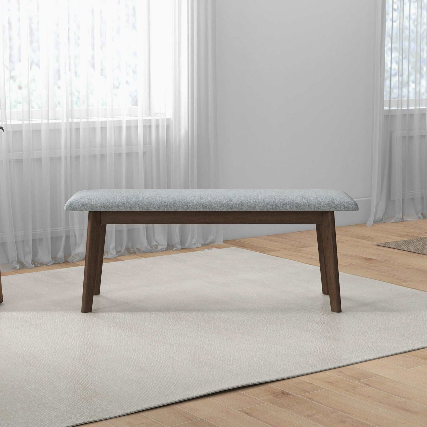 Ariel Small Dining Bench | Light Grey