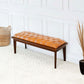 Arnette Leather Bench w/ Buttons | Tan