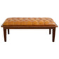 Arnette Leather Bench w/ Buttons | Tan