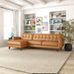 Avery Leather Sectional Sofa | Tan