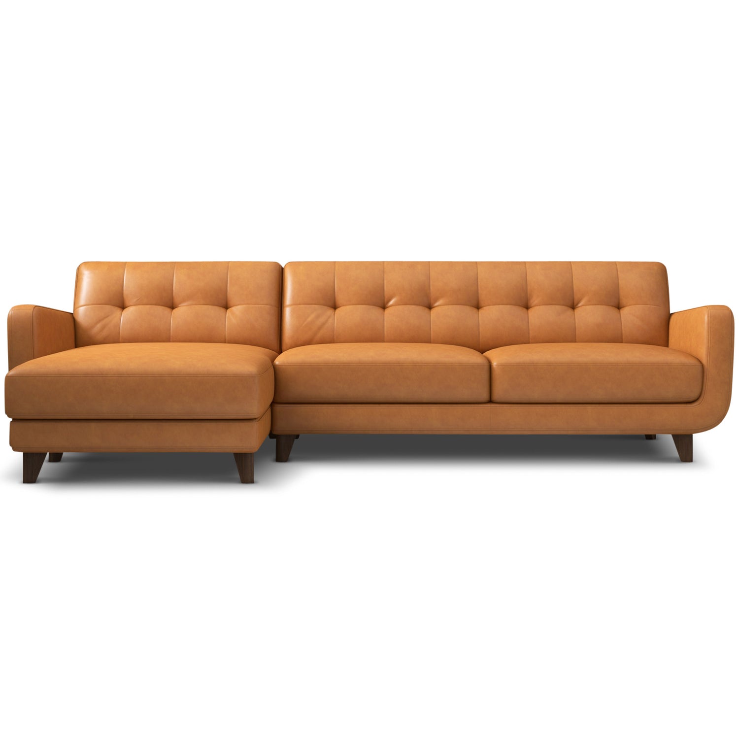 Avery Leather Sectional Sofa | Tan