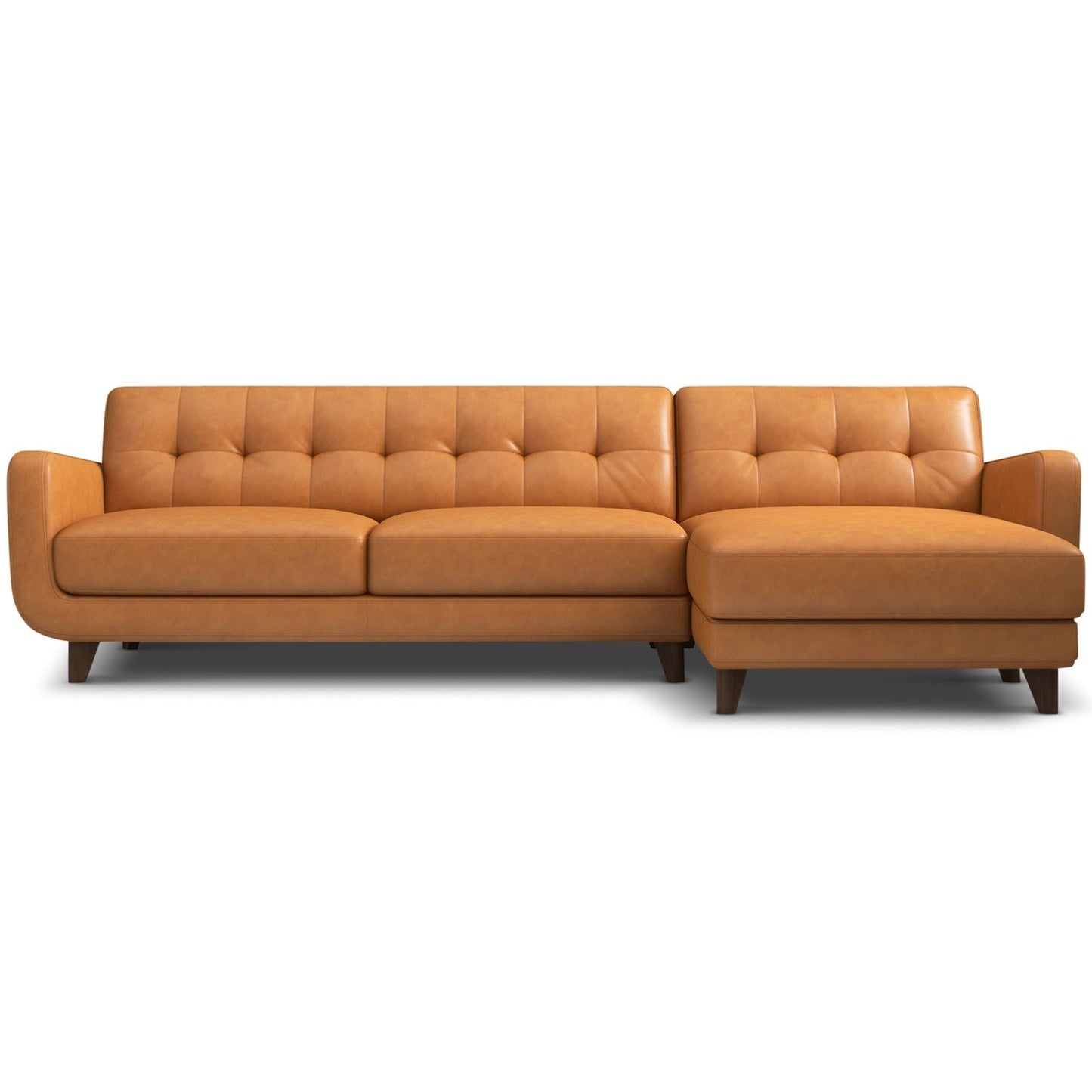 Avery Leather Sectional Sofa | Tan