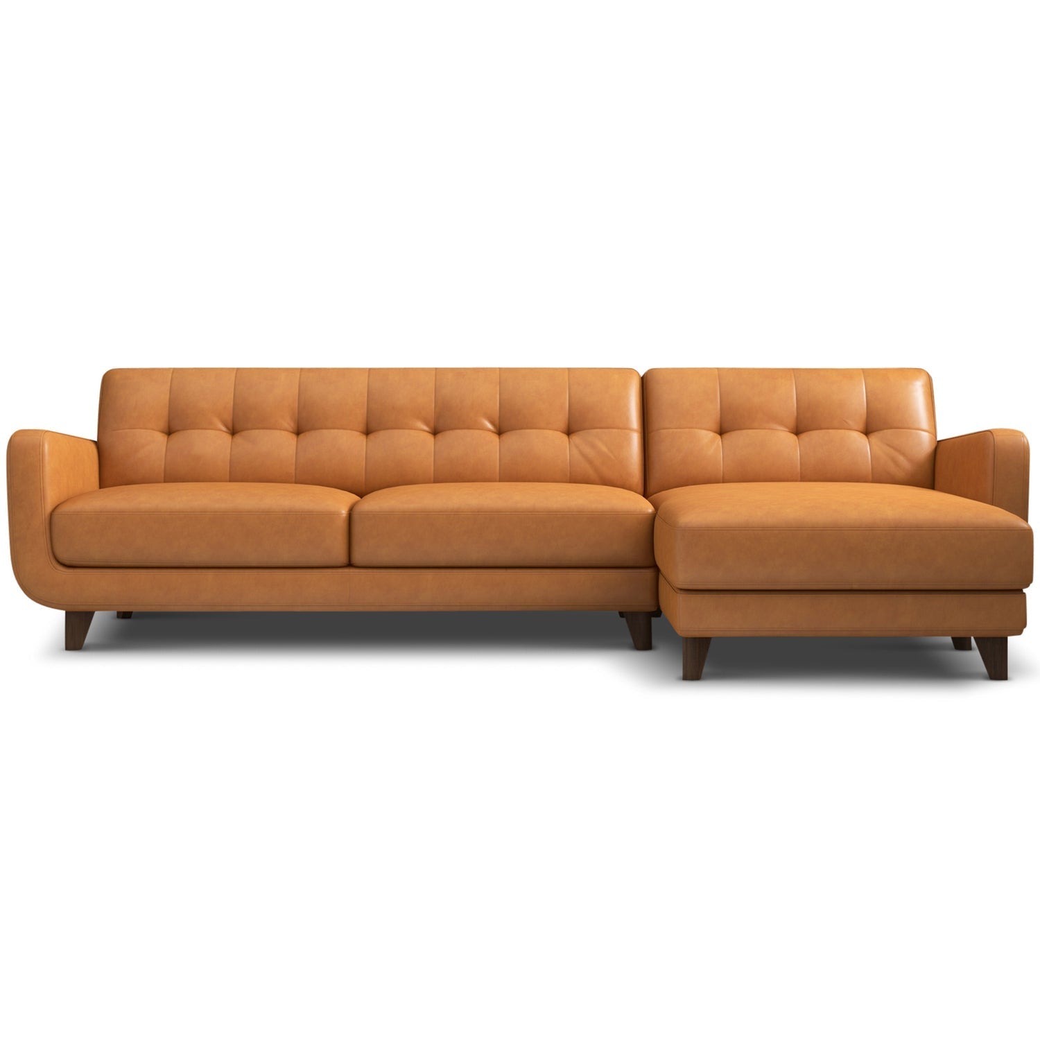 Avery Leather Sectional Sofa | Tan