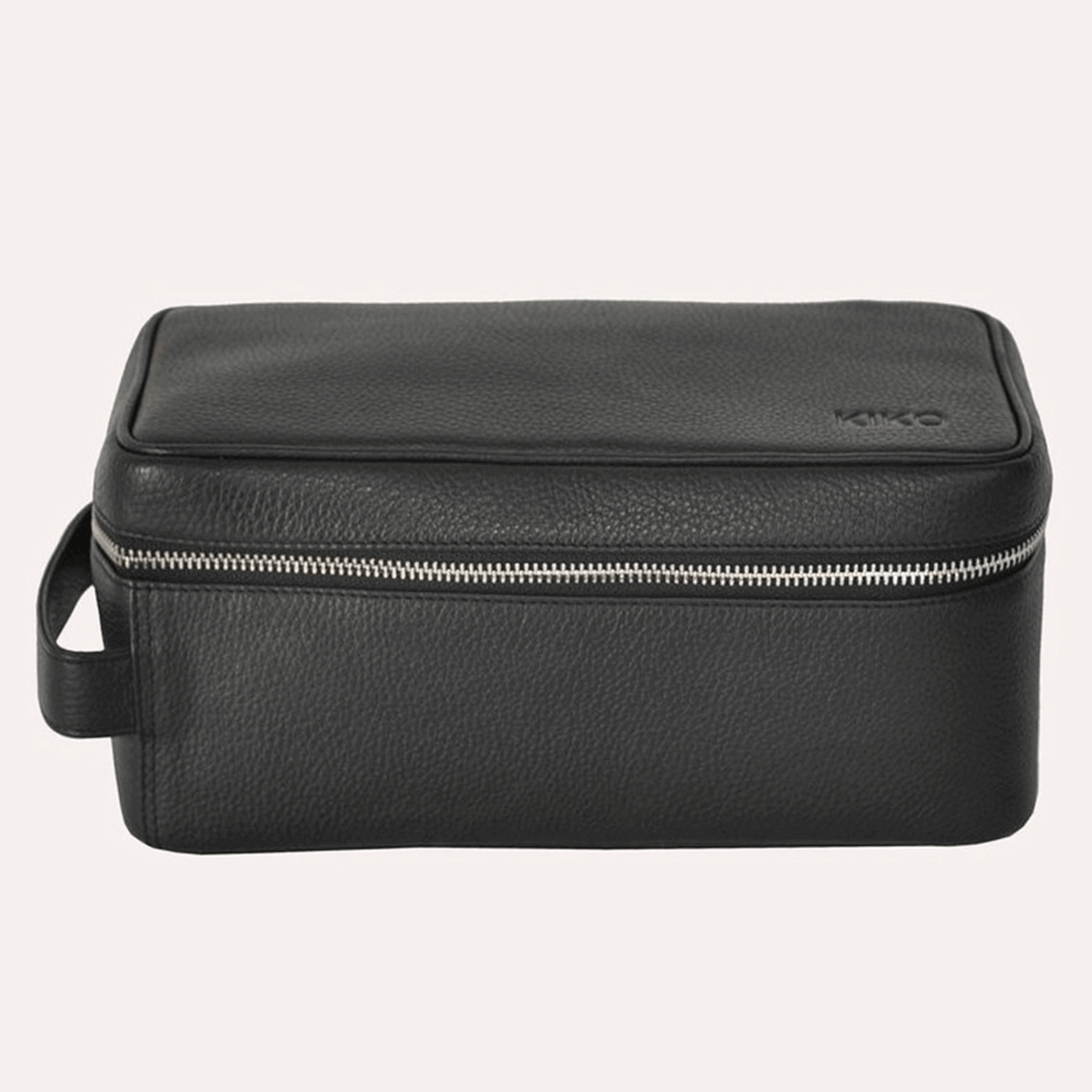 Black Leather Dopp Kit Toiletrie Bag