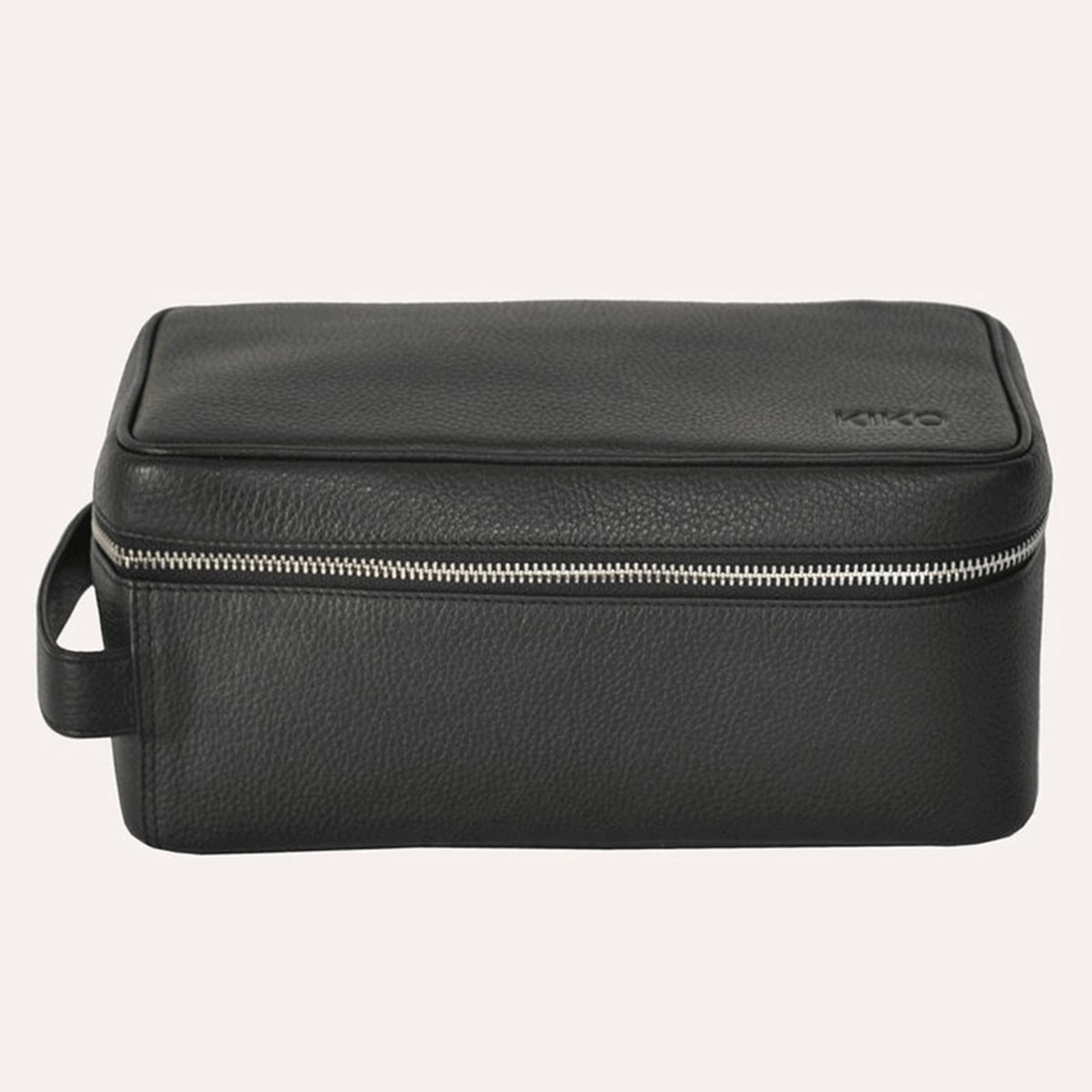 Black Leather Dopp Kit Toiletrie Bag