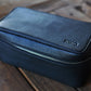 Black Leather Dopp Kit Toiletrie Bag