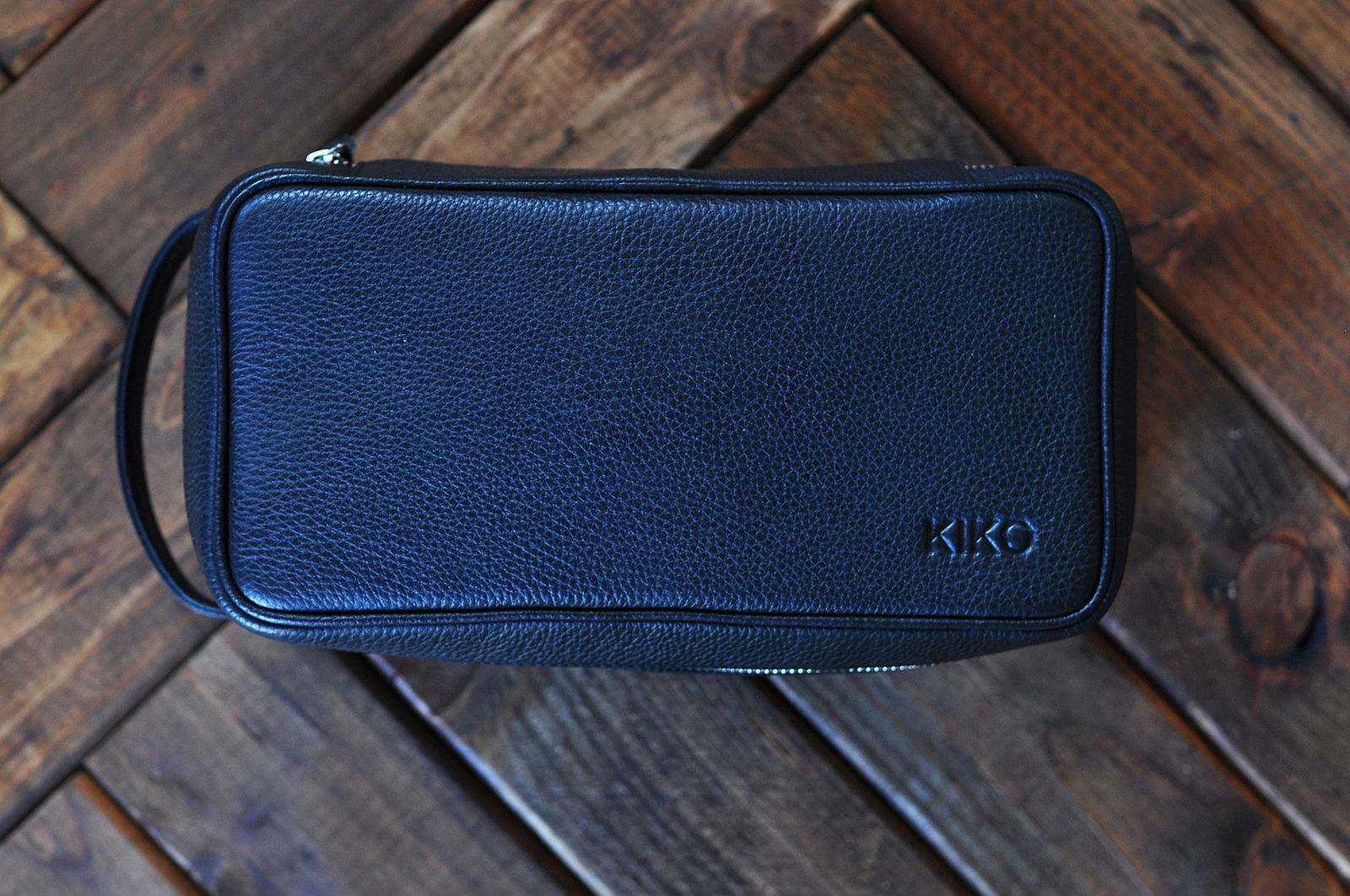 Black Leather Dopp Kit Toiletrie Bag