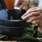 Black Leather Dopp Kit Toiletrie Bag