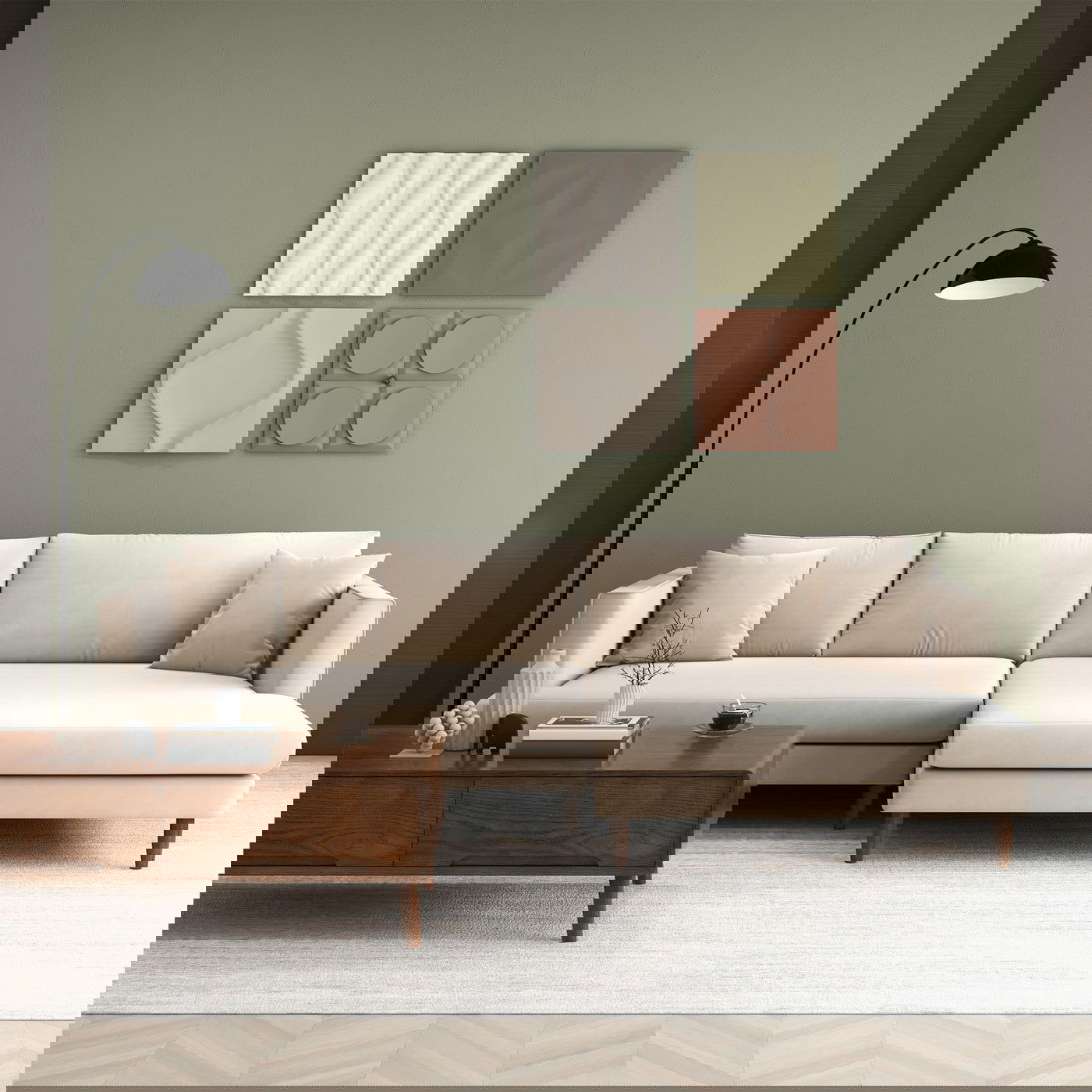 Brunswick Velvet Sectional Sofa | Cream