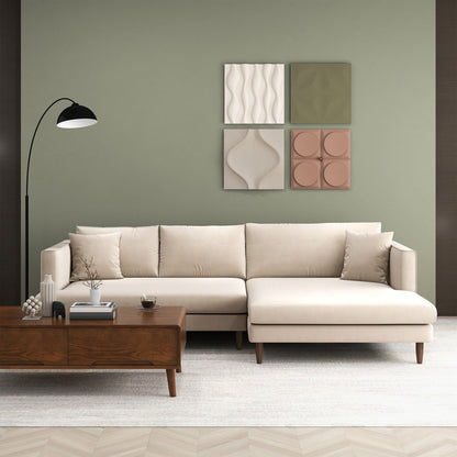 Brunswick Velvet Sectional Sofa | Cream