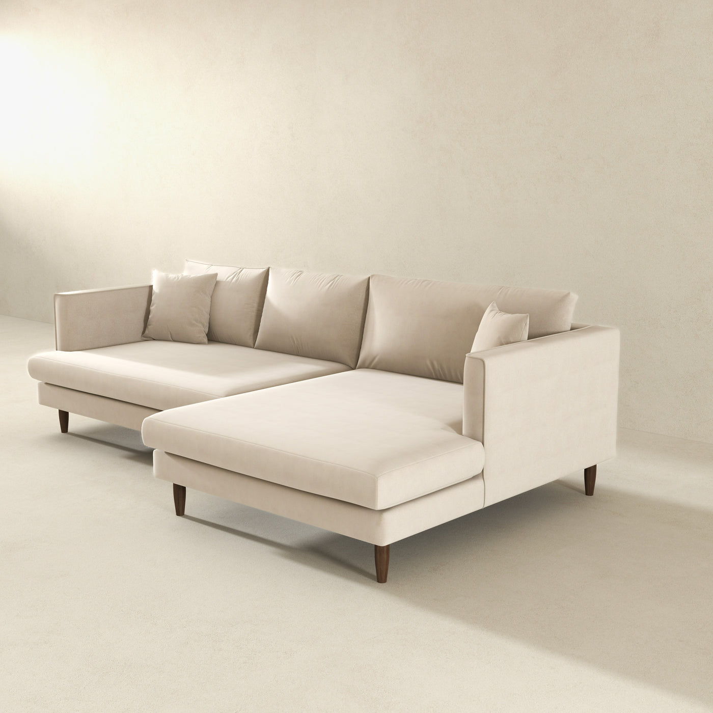 Brunswick Velvet Sectional Sofa | Cream