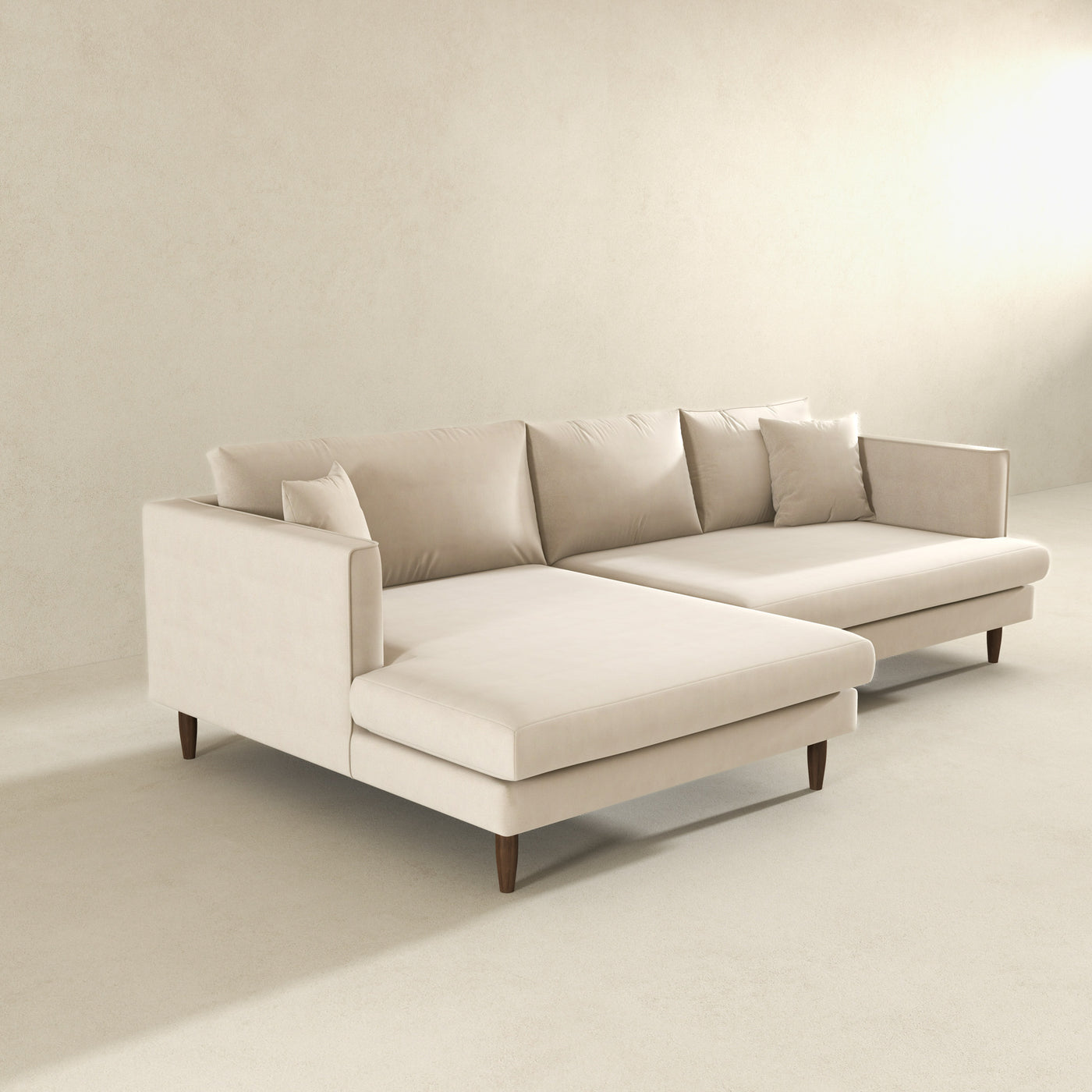 Brunswick Velvet Sectional Sofa | Cream