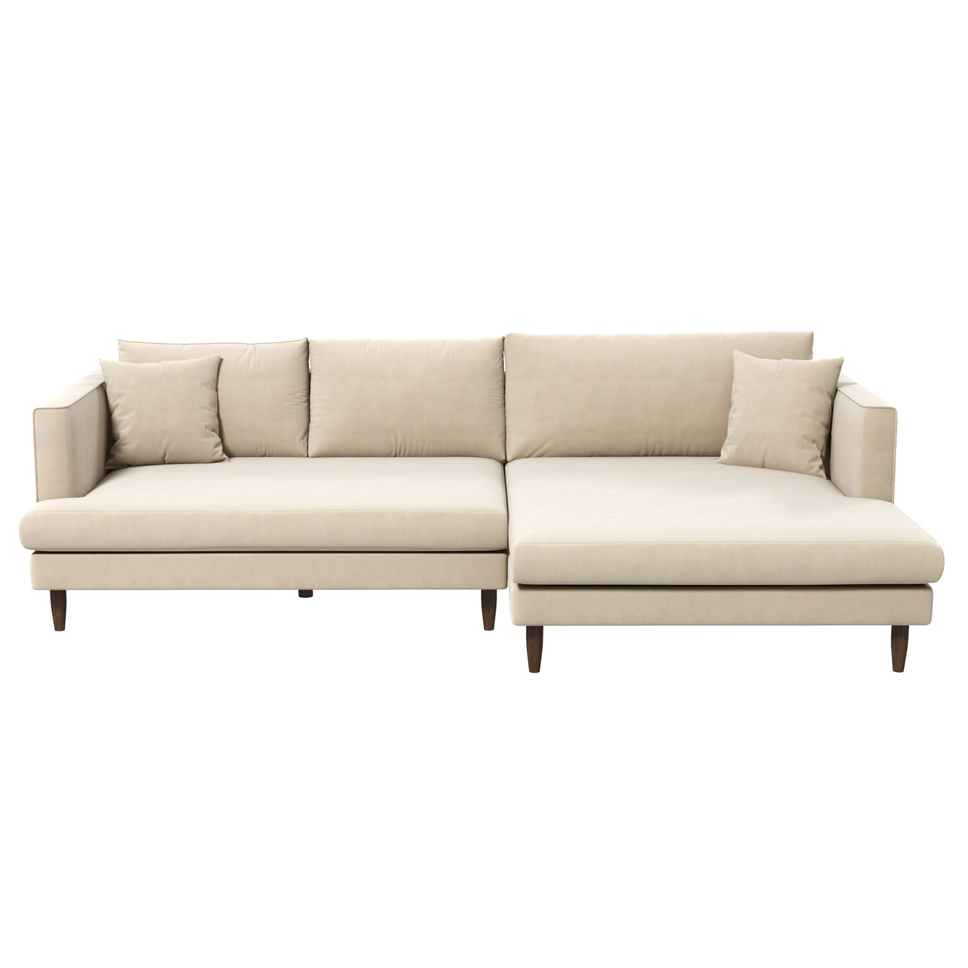 Brunswick Velvet Sectional Sofa | Cream